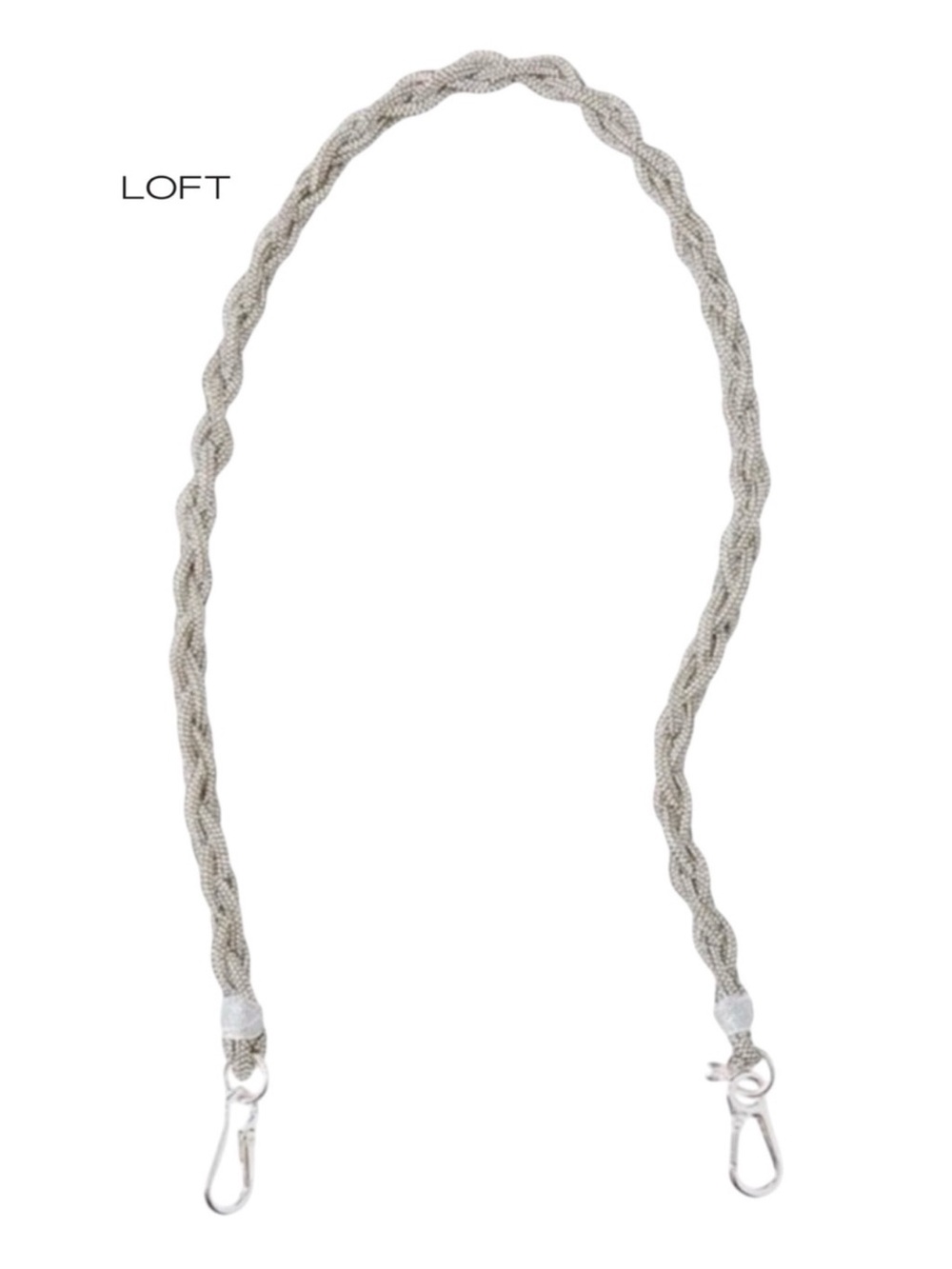 LOFT Replacement Purse Strap Silver Braided Sparkle Metallic NWT 27” Drop